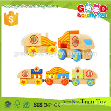 Kids Educational Block 15pcs Colorful Wooden Magnet Train Toy